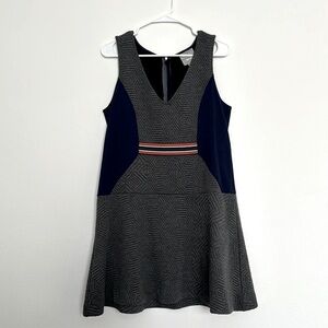 Anthropologie, Maeve, Women's Colorblock Dress, Charcoal Heather/Navy